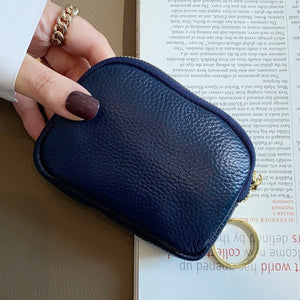 Women Clutch Coin Purse Fashion Simple Genuine Leather Short Wallet Card Holder Organizer Bags Mini Zipper Cute Money Bags