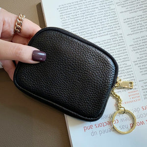 Women Clutch Coin Purse Fashion Simple Genuine Leather Short Wallet Card Holder Organizer Bags Mini Zipper Cute Money Bags