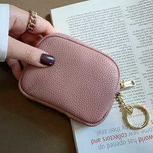 Women Clutch Coin Purse Fashion Simple Genuine Leather Short Wallet Card Holder Organizer Bags Mini Zipper Cute Money Bags