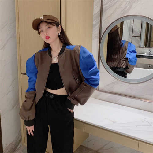 Women Coats &Jacket High Street Hip Hop Baseball Uniform Street Casual Outerwear Loose Sports Top Fall Bomber Femme Coat Fashion
