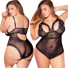 Load image into Gallery viewer, Women Costume Sexy Bodysuit Lace Mesh Halter One-piece Sexy Pajamas for Ladies Plus Size