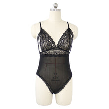 Load image into Gallery viewer, Women Costume Sexy Bodysuit Lace Mesh Halter One-piece Sexy Pajamas for Ladies Plus Size