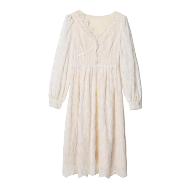 Women Dress For Girls Long-Sleeve Sexy Square Collar Gentle Sweet Chiffon Dresses Autumn Fashion Temperament Korean Dress Skirt