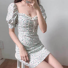 Load image into Gallery viewer, Women Dress Retro Boho Print Dress Floral Mini Sexy White Elegant Puff Sleeve dress for women 2021 Summer Vestidos