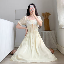 Load image into Gallery viewer, Women Dress Summer Elegant Korean Sweet Girls Bowknot Female Puff Sleeve High Waist Slim Party Dress Vestido De Mujer