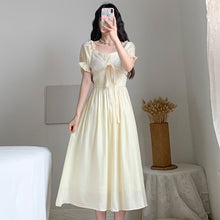 Load image into Gallery viewer, Women Dress Summer Elegant Korean Sweet Girls Bowknot Female Puff Sleeve High Waist Slim Party Dress Vestido De Mujer