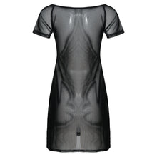 Load image into Gallery viewer, Women Erotic Dresses Solid Color Off Shoulder Short Sleeve Dress See-through Mesh Dress Clubwear Beach Bikini Swimsuit Cover Ups