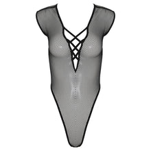 Load image into Gallery viewer, Women Erotic Lingerie Bodycon Jumpsuit See-through Hollow Out Fishnet Sleeveless Leotard Deep V Neck High Cut Bodysuit Nightwear