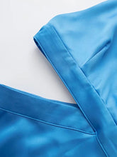 Load image into Gallery viewer, Women Fashion Cutout Design Silk Satin Dress Female Vintage Sleeveless Suspenders Dresses Robe  2022 Summer Sexy Party Clubwear