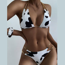 Load image into Gallery viewer, Women Floral Cows Print Bikini Set Push-Up Swimsuit Beachwear Padded Swimwear 2021 new swimming shorts Beach Wear Biquini платье