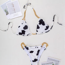 Load image into Gallery viewer, Women Floral Cows Print Bikini Set Push-Up Swimsuit Beachwear Padded Swimwear 2021 new swimming shorts Beach Wear Biquini платье