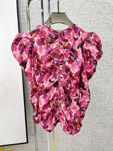 Load image into Gallery viewer, Women Floral Print Blouse 2021 New Ladies V-Neck Long Sleeves Puff Blouse Gathered Pleated Fashion Spring Summer Shirts Top