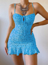 Load image into Gallery viewer, Women Floral Print Sweet Sling Dress Party Shopping Daily Wear Ladies Summer Fashion Sleeveless Sexy Square Collar Lace-up Dress