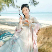 Load image into Gallery viewer, Women Hanfu Chinese Ancient Tradition Wedding Gradation Blue Dress New Year Carnival Princess Costume Outfit For Lady Plus Size