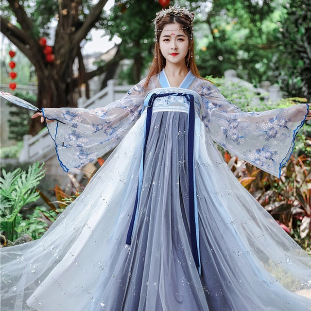 Women Hanfu Chinese Traditional Folk Costume Girl Han Dynasty Dance Wear Lady Fairy Cosplay Clothes Oriental Ancient Prince Suit