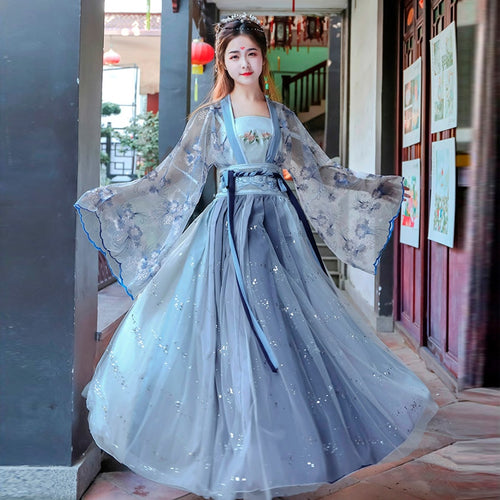 Women Hanfu Chinese Traditional Folk Costume Girl Han Dynasty Dance Wear Lady Fairy Cosplay Clothes Oriental Ancient Prince Suit