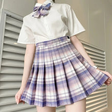Load image into Gallery viewer, Women Harajuku Preppy Style Sweet Kawaii Pleated Plaid Skirt Summer Korean High Waist Mini A-Line Jk Uniform Skirts Female