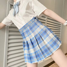 Load image into Gallery viewer, Women Harajuku Preppy Style Sweet Kawaii Pleated Plaid Skirt Summer Korean High Waist Mini A-Line Jk Uniform Skirts Female