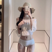 Load image into Gallery viewer, Women High Waist Bikini Set Push Up Swimwear Straps Biquinis Women Off Shoulder THREE Pieces Swimsuit Sexy Bathing Suit