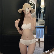 Load image into Gallery viewer, Women High Waist Bikini Set Push Up Swimwear Straps Biquinis Women Off Shoulder THREE Pieces Swimsuit Sexy Bathing Suit