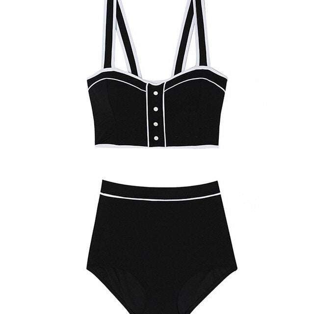 Women High Waist Bikini Set Push Up Swimwear Straps Biquinis Women Two Pieces Swimsuit Sexy Bathing Suit 2022 new