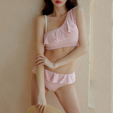 Load image into Gallery viewer, Women High Waist Bikini Set Solid Ruffle Swimwear Push Up Biquinis Padded Two Pieces Swimsuit Sexy Bathing Suit