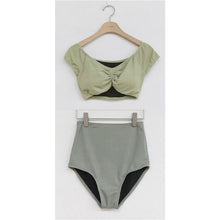 Load image into Gallery viewer, Women High Waist Bikini Set Solid Swimwear Push Up Biquinis Padded Two Pieces Swimsuit Sexy Bathing Suit