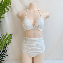 Load image into Gallery viewer, Women High Waist Bikini Set Solid Swimwear Push Up Biquinis Padded Two Pieces Swimsuit Sexy Bathing Suit