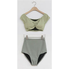 Load image into Gallery viewer, Women High Waist Bikini Set Solid Swimwear Push Up Biquinis Padded Two Pieces Swimsuit Sexy Bathing Suit