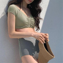 Load image into Gallery viewer, Women High Waist Bikini Set Solid Swimwear Push Up Biquinis Padded Two Pieces Swimsuit Sexy Bathing Suit