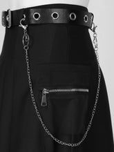 Load image into Gallery viewer, Women High Waist Mini Skirt Belted Chain Punk Gothic Streetwear Tooling Half-length Pleated Skirts Casual College Harajuku Skirt