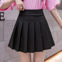 Load image into Gallery viewer, Women High Waist Pleated Skirt y2k Summer Casual Kawaii A-line Plaid black tennis Japanese School Uniform Mini Skirts for Girls