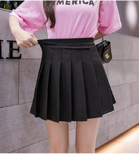 Load image into Gallery viewer, Women High Waist Pleated Skirt y2k Summer Casual Kawaii A-line Plaid black tennis Japanese School Uniform Mini Skirts for Girls