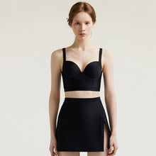 Load image into Gallery viewer, Women High Waisted Bikini Set Solid Swimwear Push Up Biquinis Padded Three Pieces Swimsuit Sexy Bathing Suit With Skirt