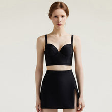 Load image into Gallery viewer, Women High Waisted Bikini Set Solid Swimwear Push Up Biquinis Padded Three Pieces Swimsuit Sexy Bathing Suit With Skirt