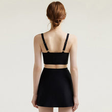 Load image into Gallery viewer, Women High Waisted Bikini Set Solid Swimwear Push Up Biquinis Padded Three Pieces Swimsuit Sexy Bathing Suit With Skirt