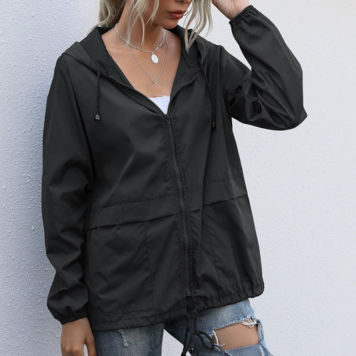 Women Jacket Autumn Spring Streetwear Tactical Waterproof Windbreaker Jackets Female Hooded Hip-hop Pilot Windproof Coats