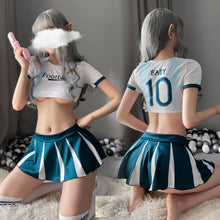 Load image into Gallery viewer, Women Japanese Schoolgirl Cosplay Uniform Girl Sexy Lingerie Adults Cheerleader Costume Set Halloween Femme Mini Pleated Skirt