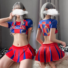 Load image into Gallery viewer, Women Japanese Schoolgirl Cosplay Uniform Girl Sexy Lingerie Adults Cheerleader Costume Set Halloween Femme Mini Pleated Skirt
