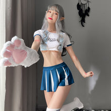 Load image into Gallery viewer, Women Japanese Schoolgirl Cosplay Uniform Girl Sexy Lingerie Adults Cheerleader Costume Set Halloween Femme Mini Pleated Skirt
