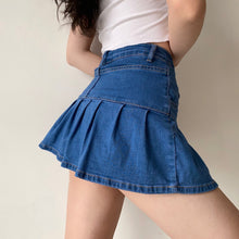 Load image into Gallery viewer, Women Jeans Skirts High Waist Pleated Zipper Mini Skirts Summer Streetwear Bottom Y2K Skinny Blue Sexy Gothic Black Denim Skirt