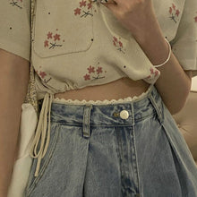 Load image into Gallery viewer, Women Jeans Trousers Lace Pleated Womens Clothes Casual Loose 2XL BF High Waist Fashion Korean Style New Vintage Female Wide Leg