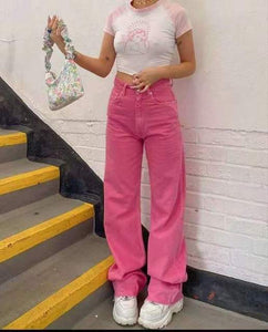 Women Jeans Women 2021 New Women Pants Retro Brown Pocket High Waist Straight Pants Women Casual Pants for women denim jeans