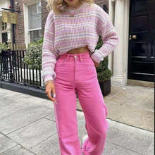 Load image into Gallery viewer, Women Jeans Women 2021 New Women Pants Retro Brown Pocket High Waist Straight Pants Women Casual Pants for women denim jeans