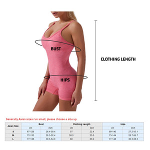 Women Jumpsuit Spaghetti Straps Vest Shorts Compression Breathable Elastic Bodysuits Workout Fitness Sportswear Bodycon Rompers
