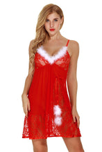 Load image into Gallery viewer, Women Lace Christmas Nightdress Lingerie With Thong Nightdress Pajamas Underwear