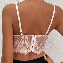 Load image into Gallery viewer, Women Lace Summer Crop Tops Sexy Spaghetti Straps Camis Female See Through Corset Tops Floral Surface Mesh Camisole Bustier Top