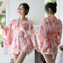 Load image into Gallery viewer, Women Lady Sexy Dress Tunic Yukata Japanese Style Cherry Blossom Kimono Uniform Temptation