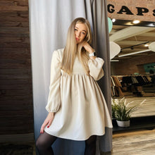 Load image into Gallery viewer, Women Lantern Sleeve Sweet Dress Casual High Waist Loose Mini Solid Color Dresses Female 2022 New Spring Fashion Party Dresses