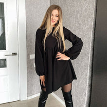 Load image into Gallery viewer, Women Lantern Sleeve Sweet Dress Casual High Waist Loose Mini Solid Color Dresses Female 2022 New Spring Fashion Party Dresses